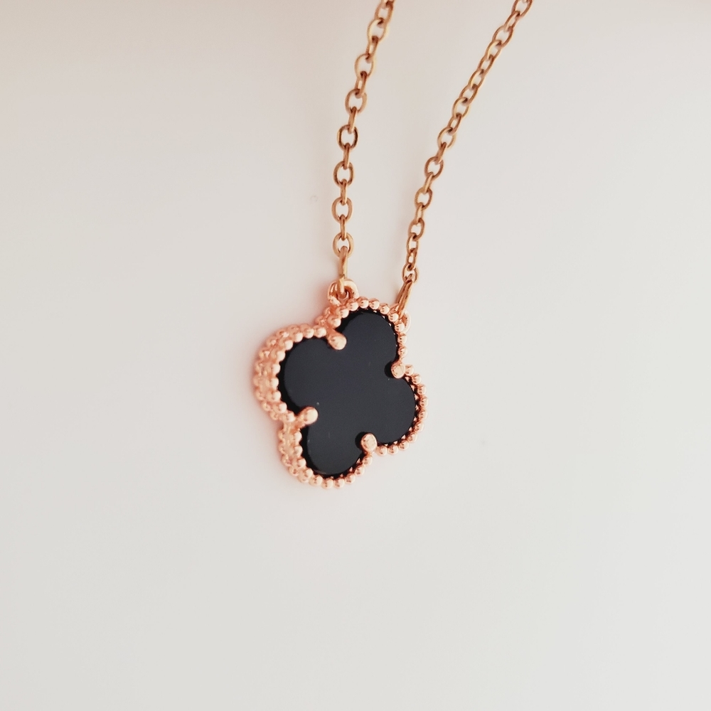 Gold Filled Four Leaf Clover Necklace and Earrings Set - Picture 8 of 9